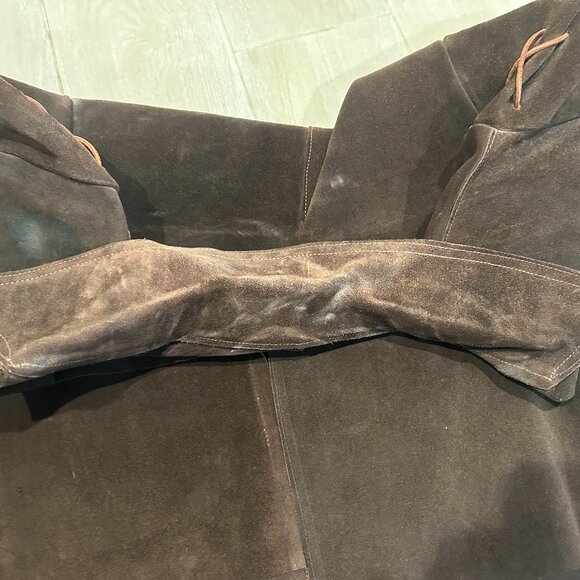 Womens By Excelsior Dark Chocolate Brown Suede Made in Spain Vintage Jacket S - Picture 9 of 11